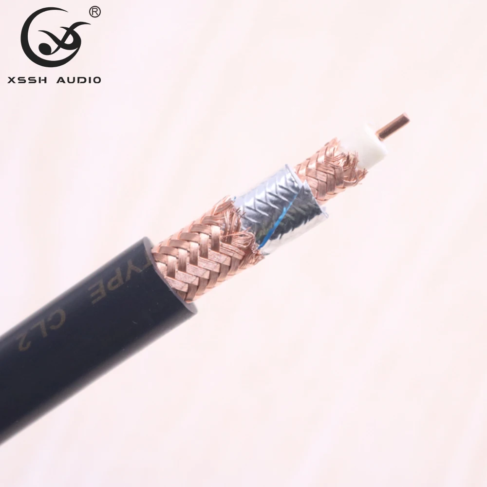 1m-5m Audio Cord XSSH Hi-end HIFI YIVO DIY OEM Amplifier OCC Copper 1 Core Shield RCA XLR 10.5m RF Bulk Coaxial Cable Line Wire