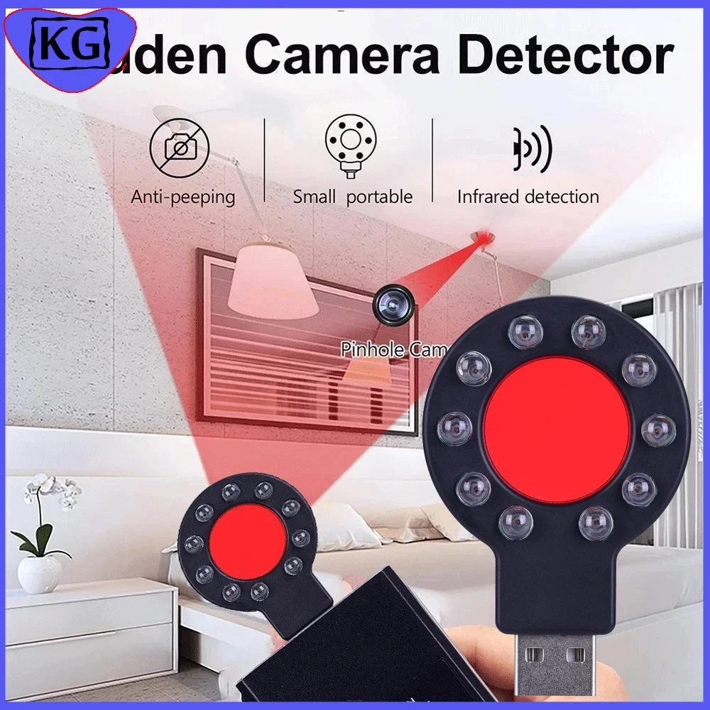 USB Anti Candid Camera Detector Outdoor Travel Hotel Anti-Theft Camera LED IR Alarm Hidden Camera Detector Scanning Devices