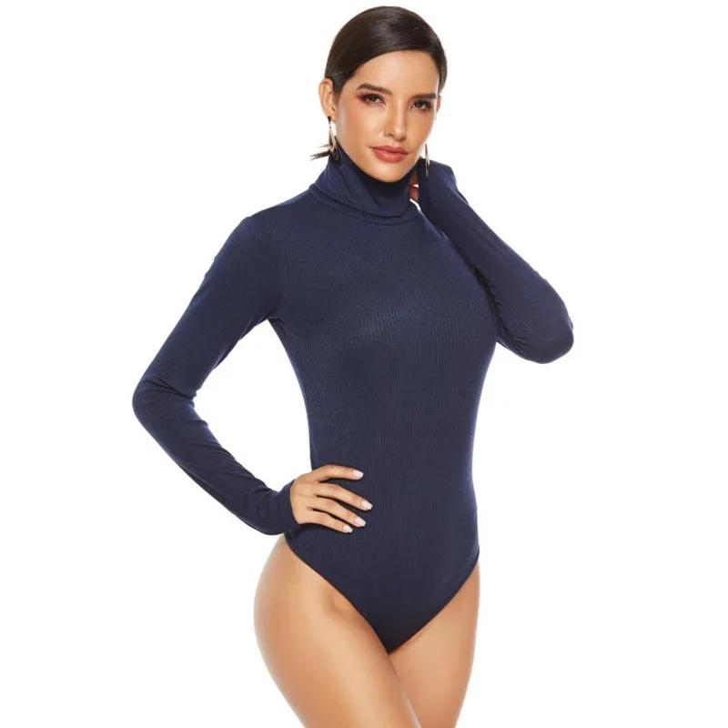 #2115 Autumn Winter Sweater Bodysuits Women Long Sleeves Skinny Knitted Body Femme Turtleneck Bodysuits Women Long Sleeve Slim