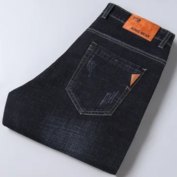 Men Fashion Straight Jeans Men 2025 New Stretch Slim Fit Pants Comfortable Soft Business Denim Trousers Male Brand Clothing 3