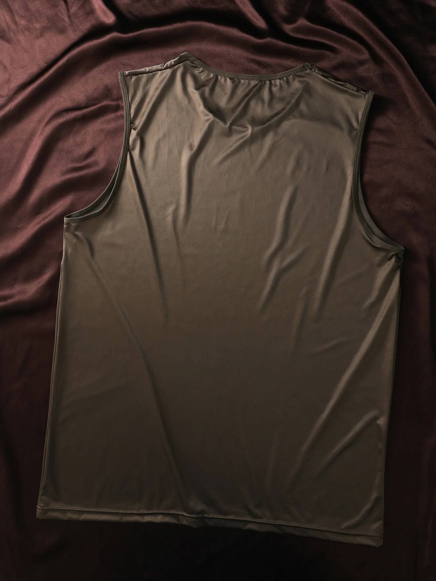 BIWEIER Men's Silk Ice Fiber Sleeveless Vest, Simple and Versatile, Breathable and Cool, Smooth Skin-Friendly