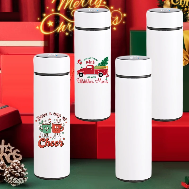 17oz Sublimation Blank Stainless Steel Straight Tumbler With Intelligent Display Large Capacity Insulated Cup As Christmas Gift