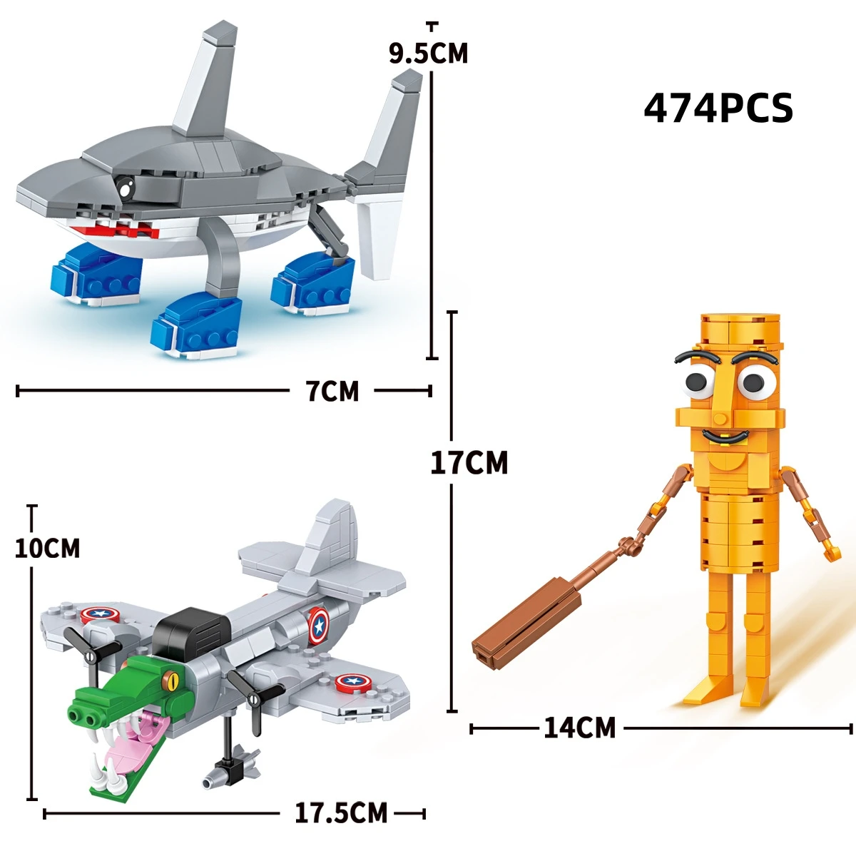 

2025 Italian Brainrot Animals Tung Tung Tung Sahur Building Blocks Tralalelo Tralala SharkBricks Toy Gift for Children Kids