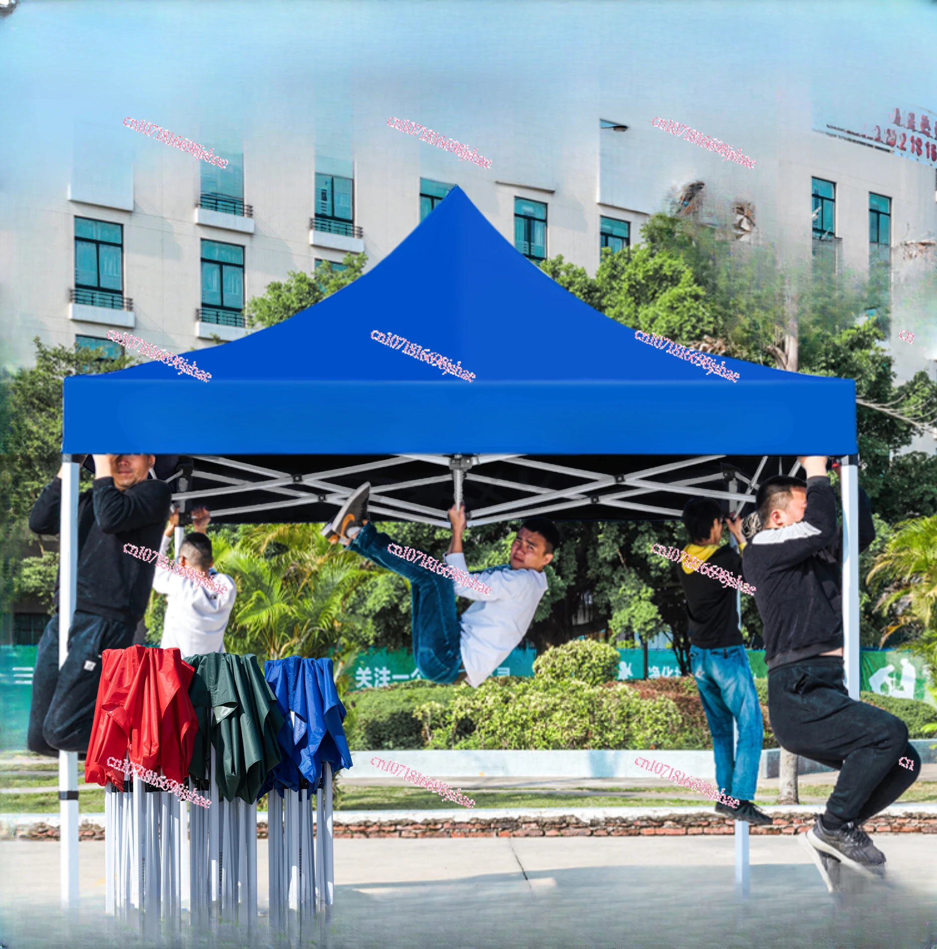 Four-Corner Rainproof Tent Four-Leg Canopy Sun Big Umbrella Outdoor Stall Sunshade Rain-Proof Retractable Folding Canopy