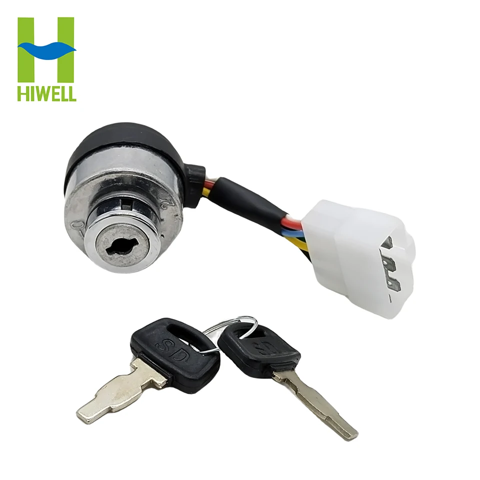 6 Wire 6 Pins Ignition Key Switch For 5KW-8KW 188F 190F Diesel Generator Gasoline Ignition Start Key Lock Switch