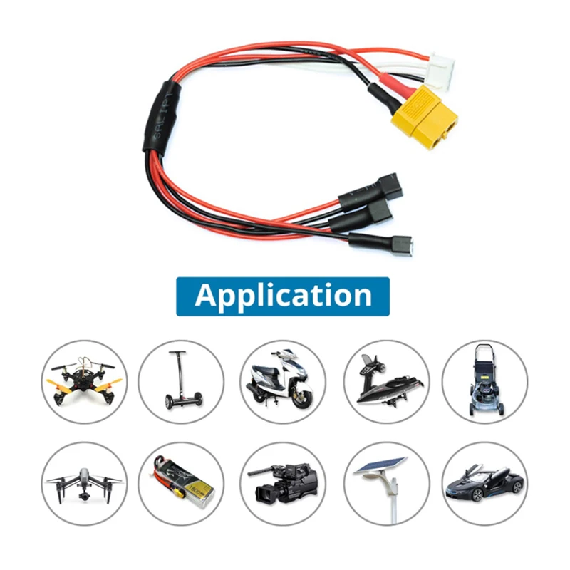 1/2Pcs XT60 Charge lead Cable Wire 22awg 15cm 3S XH Male to JST-PH 2.0 Connector Plug for  3x 1S Lipo MCP X