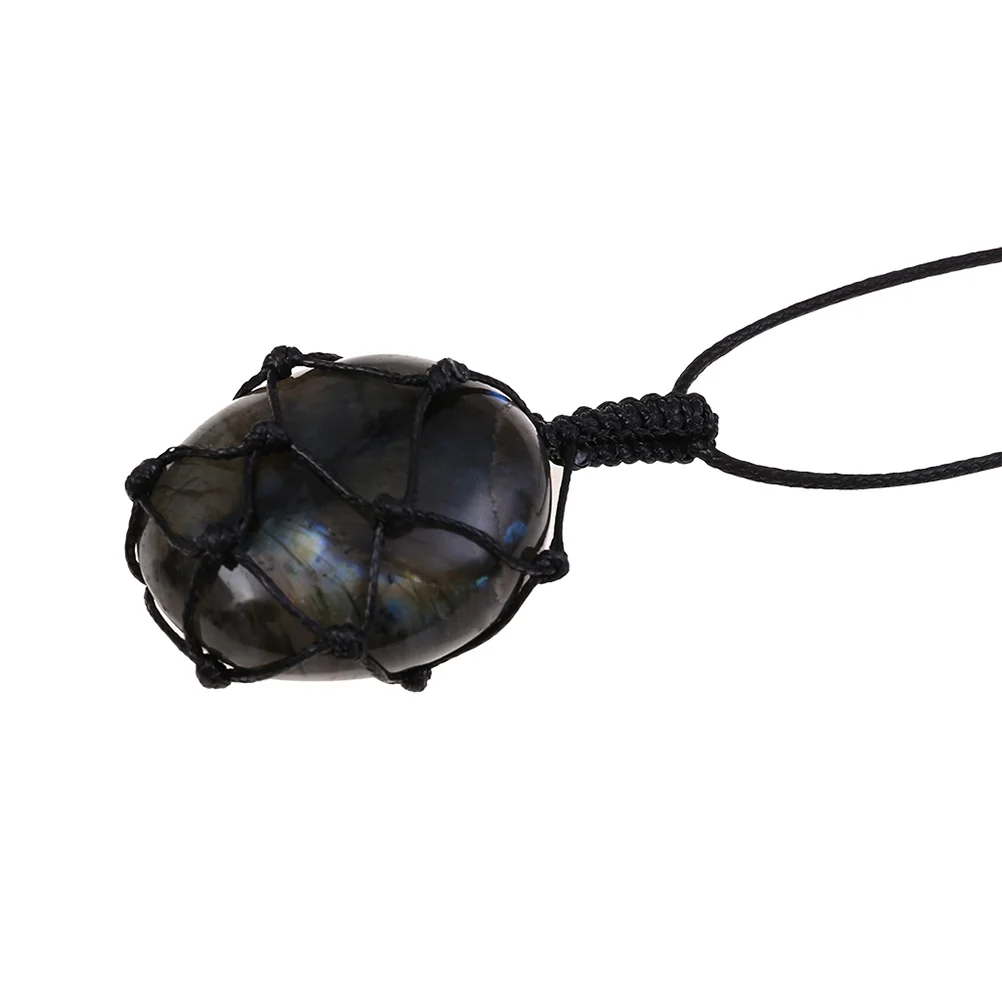 

Labradorite Pendant Necklace Adjustable Rope Premium Material Elegant Women Fashion Jewelry Gift for Her Fashion Necklace