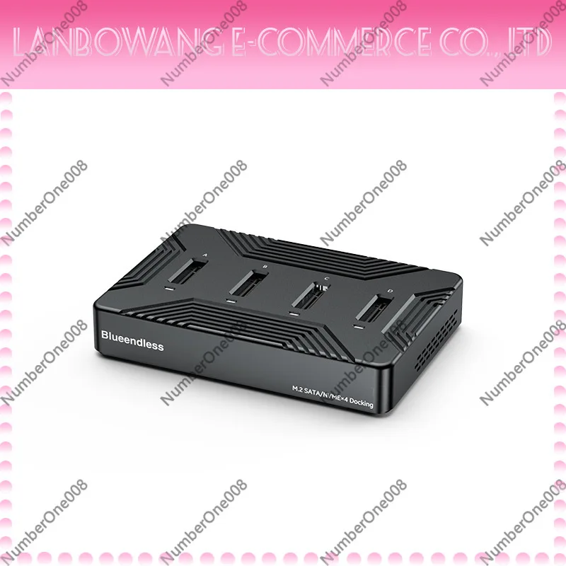 M.2 SSD Enclosure 4 Bay Dual Protocol NVMe/SATA External Hard Drive Box USB3.2 Gen2 High Speed Hub