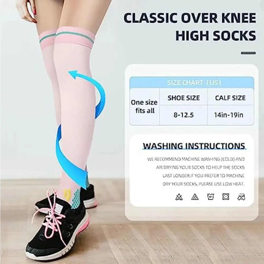 Compression Socks Lengthened Sports Socks Men Women Running Fitness Hiking Cycling Varicose Veins Diabetes Swelling Tight Socks