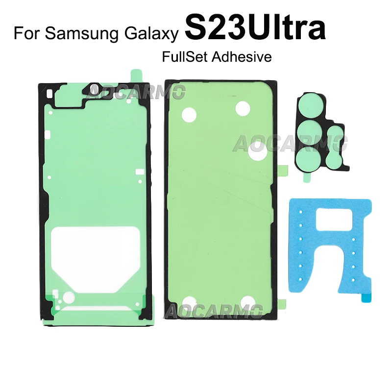 Aocarmo For Samsung Galaxy S23 Ultra S23U Back Battery Rear Cover Waterproof Sticker Glue Front Screen LCD Adhesive Replacement