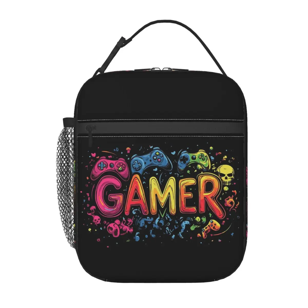 Gamer Controller Video Game Gaming Gamepad Insulated Lunch Bag for Women Children Portable Food Boxes Thermal Lunch Box Tote