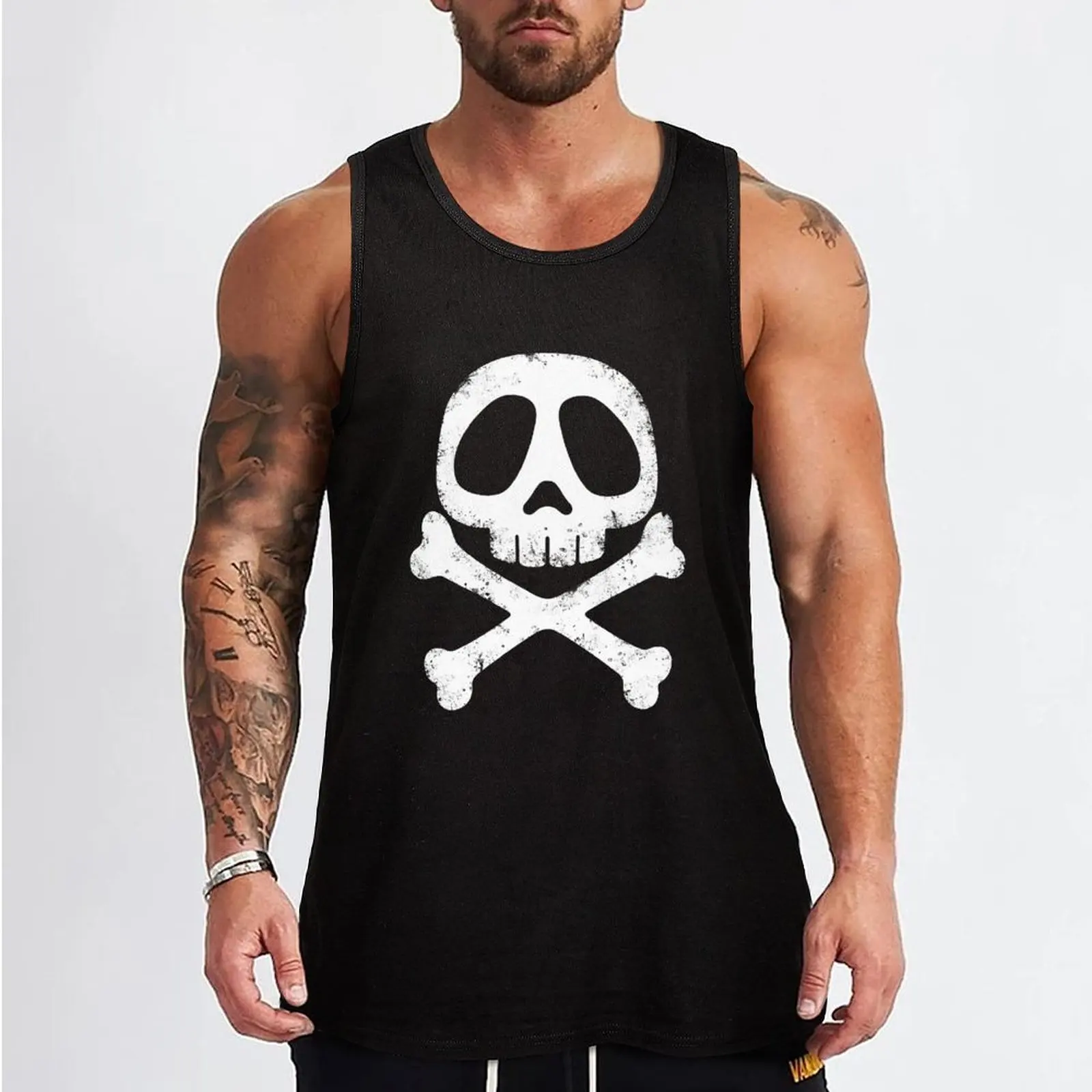 HARLOCK SKULL Tank Top quick-drying t-shirt gym clothes man Clothing Men's gym t-shirt