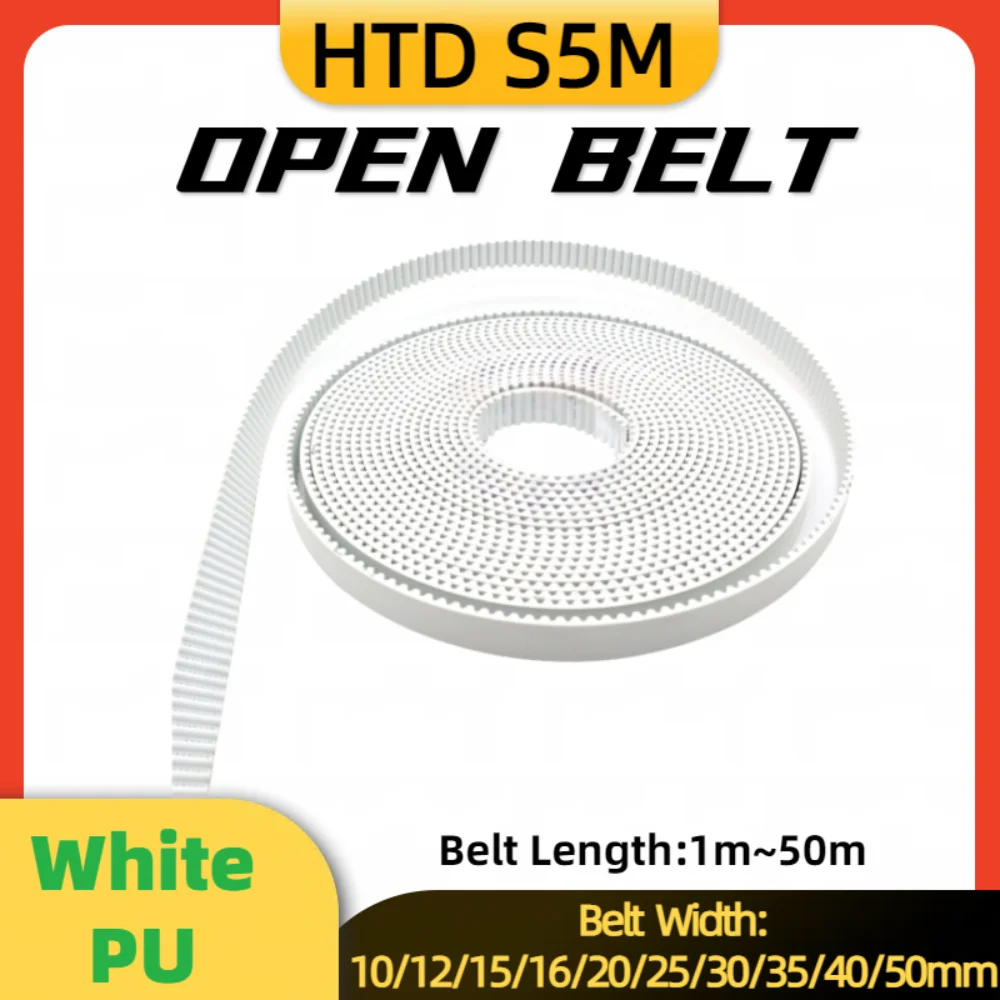 

HTD S5M open belt PU belt width 10/12/15/16/20/25/30/35/40/50mm HTD S5M synchronous belt open belt PU belt steel core