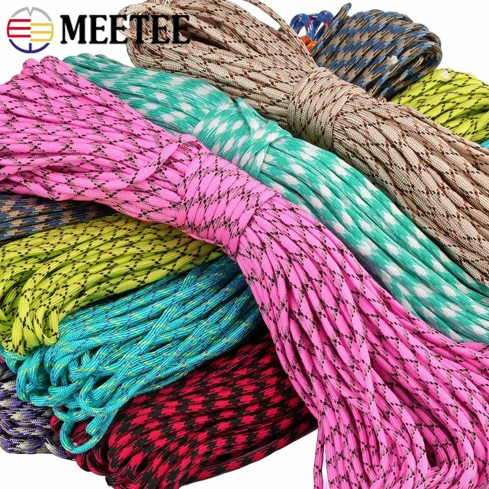 

5/10/20M Meetee 5mm 7 Core Strand Parachute Rope Keychain Decor Cords Camping Tent Ropes Climbing Cord DIY Sewing Accessories