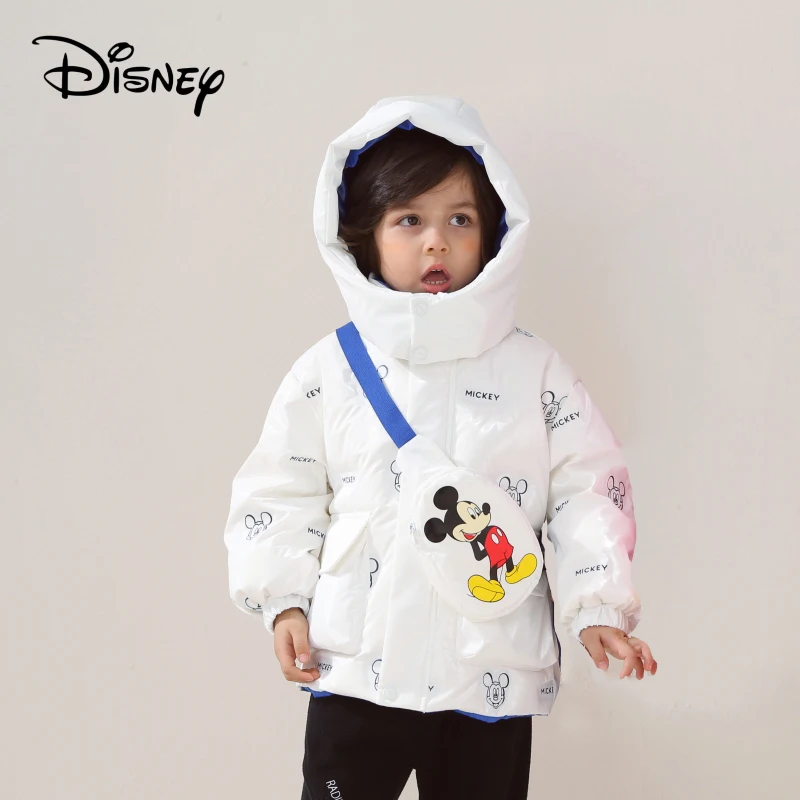 سترة ديزني كيدز داون، منتفخة قصيرة سميكة برقبة عالية لملابس الشتاء للأولاد والبنات