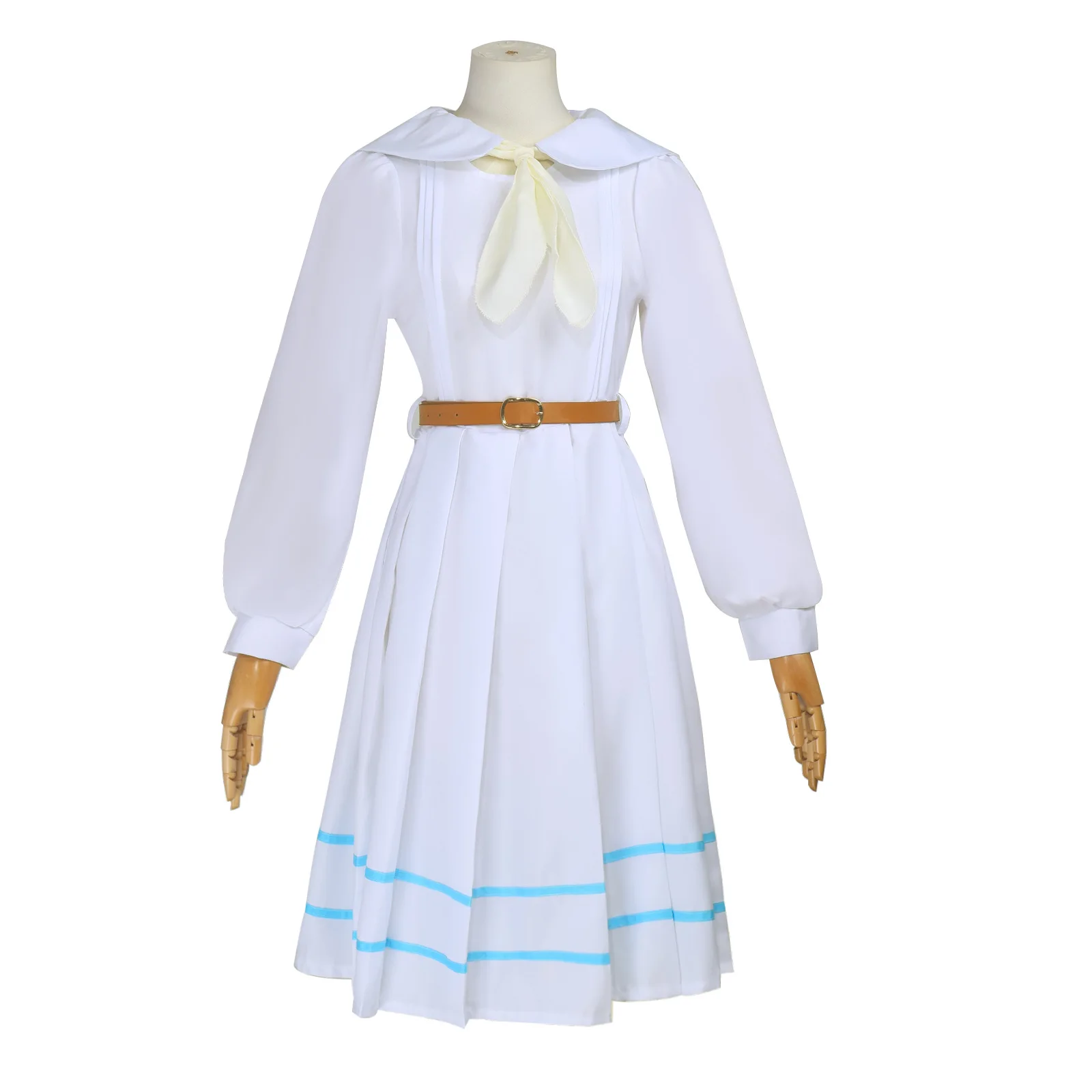 Women Haru Rabbit Short Sleeve Dress with Headwear Socks Anime Beastars Cosplay Costume White Sailor Uniform Halloween Carnival view 4