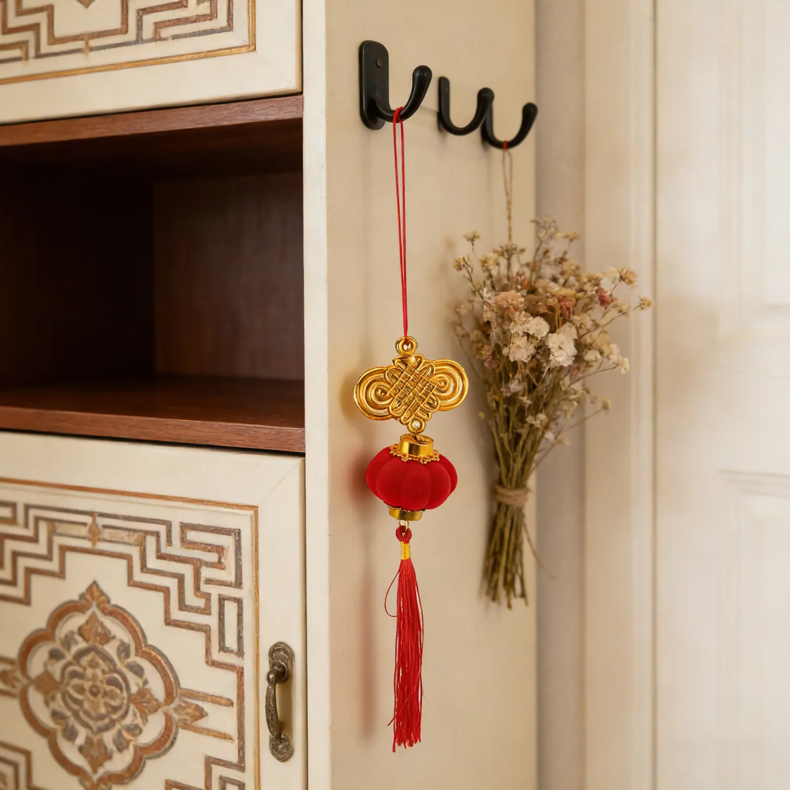 10Pcs Mini Chinese Knot Lantern Pendants 2026 Year of The Chinese Knot Lucky Charm Decor for Lunar New Year Tree Door Window view 4