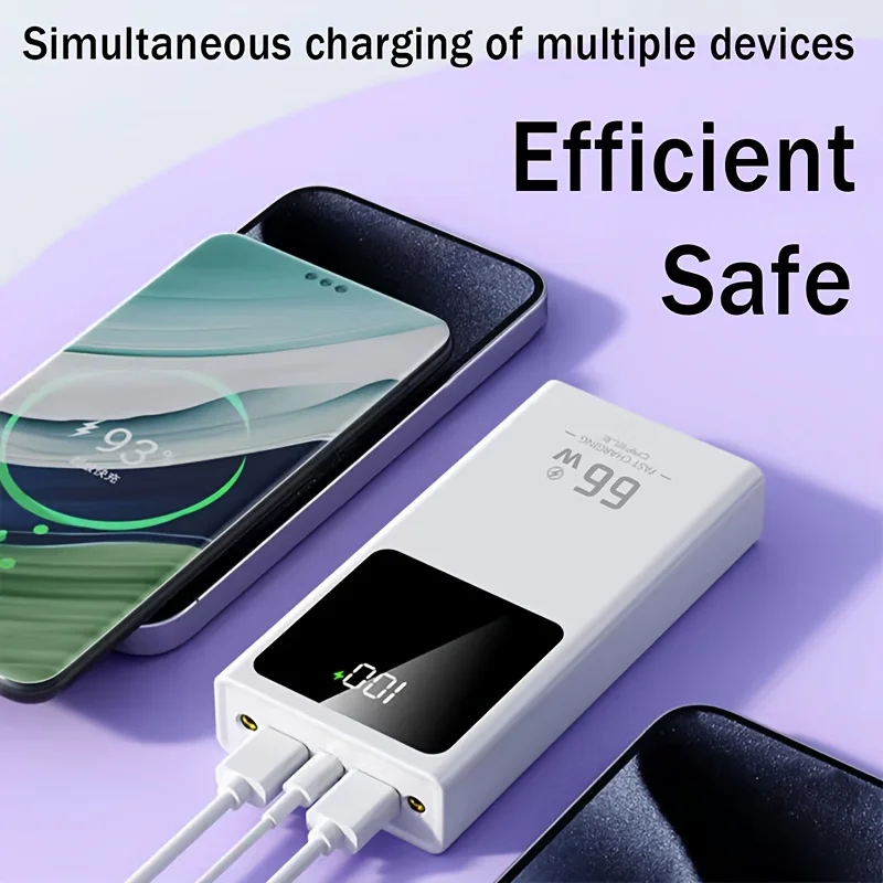 باور بانك 20000 مللي أمبير في الساعة 66 وات شاحن بطارية شحن سريع للغاية لهاتف آيفون 15 وسامسونج باور بانك حزمة بطارية خارجية محمولة #4
