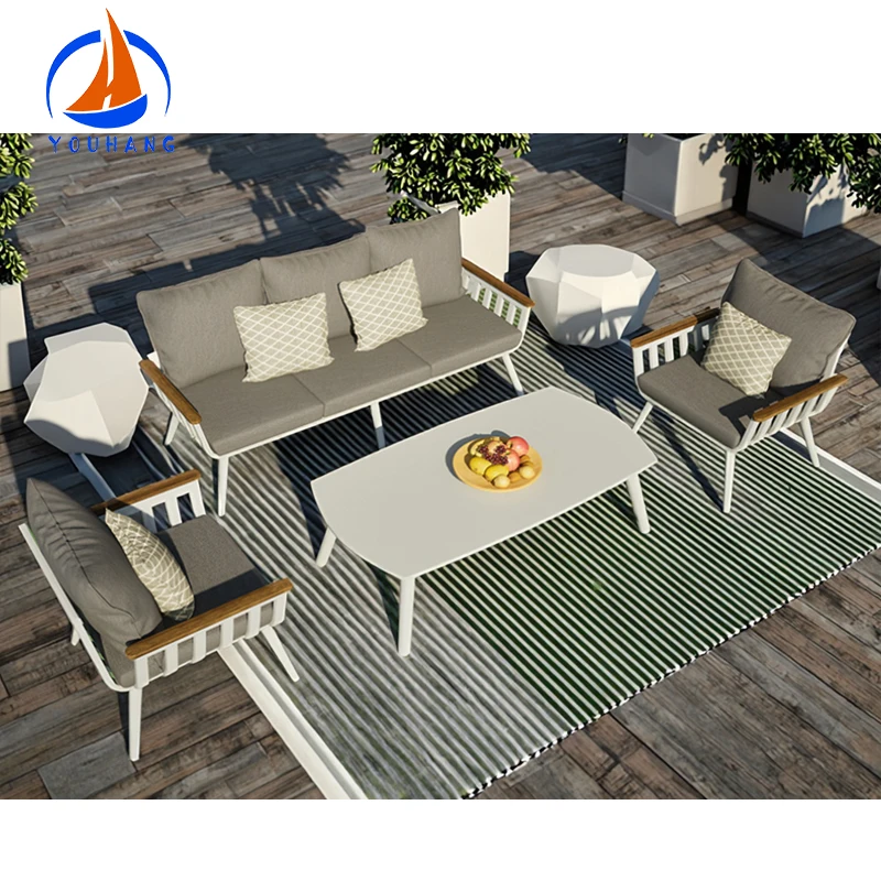 

New Arrival Luxury Royal Garden Outdoor Furniture Minimalist jardin Sofa Corner Outdoor Leisure Garden Sofa
