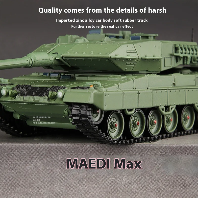 Masdi 1:64 مقياس ليوبارد 2 A6 دبابة قتال رئيسية يموت الصب سبيكة مصغرة مركبة مدرعة محاكاة لعبة مجسمة هدية لهواة الجمع