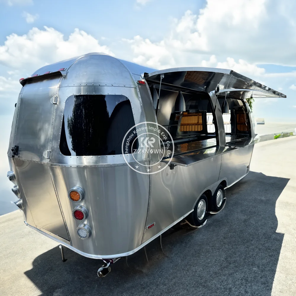 Food Truck Mobile Restaurant  Airstream Fast Food Trailer Fully Equipped Coffee Pizza Kiosk