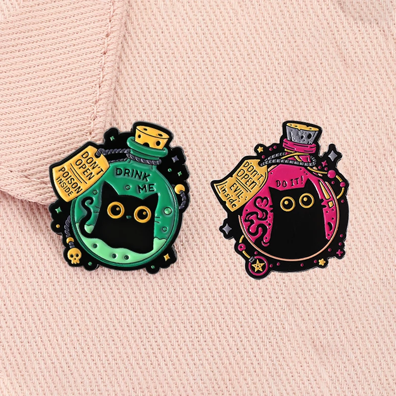 I’m Fine It’s Just My Face Enamel Pin Funny Dirty Looks Cat Cartoon Animal Brooch Lapel Badge Fashion Jewelry Gift for Friends