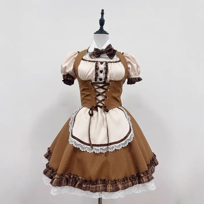

Anime Maid Cosplay Costume Cute Kawaii Dog Themed Lolita Set Coffee Waitress Uniform Suit Women Halloween Carnival Party Outfit