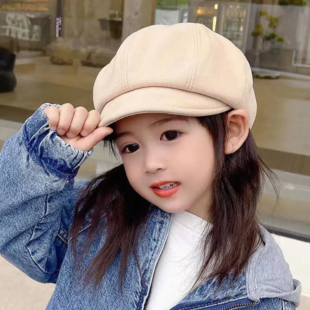 Chapeau Béret Enfant YAMEE Laine Mélangée - Casquette Plate Rétro Garçon Respirante