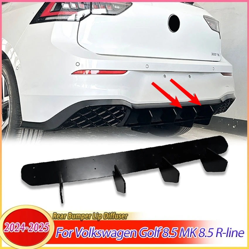 

Задний диффузор-сплиттер для Volkswagen Golf 8.5 MK 8.5 R-line 2024-2025: Аксессуары для тюнинга кузова автомобиля