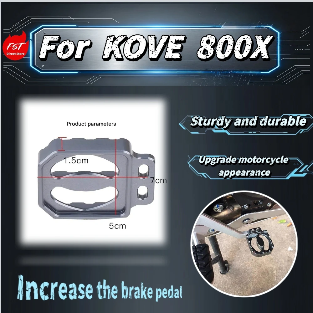 

For Kove 800X Motorcycle Enlarged Rear Brake Pedal Widened Anti-slip Footrest Pad Durable Brake Support Modification Accessories