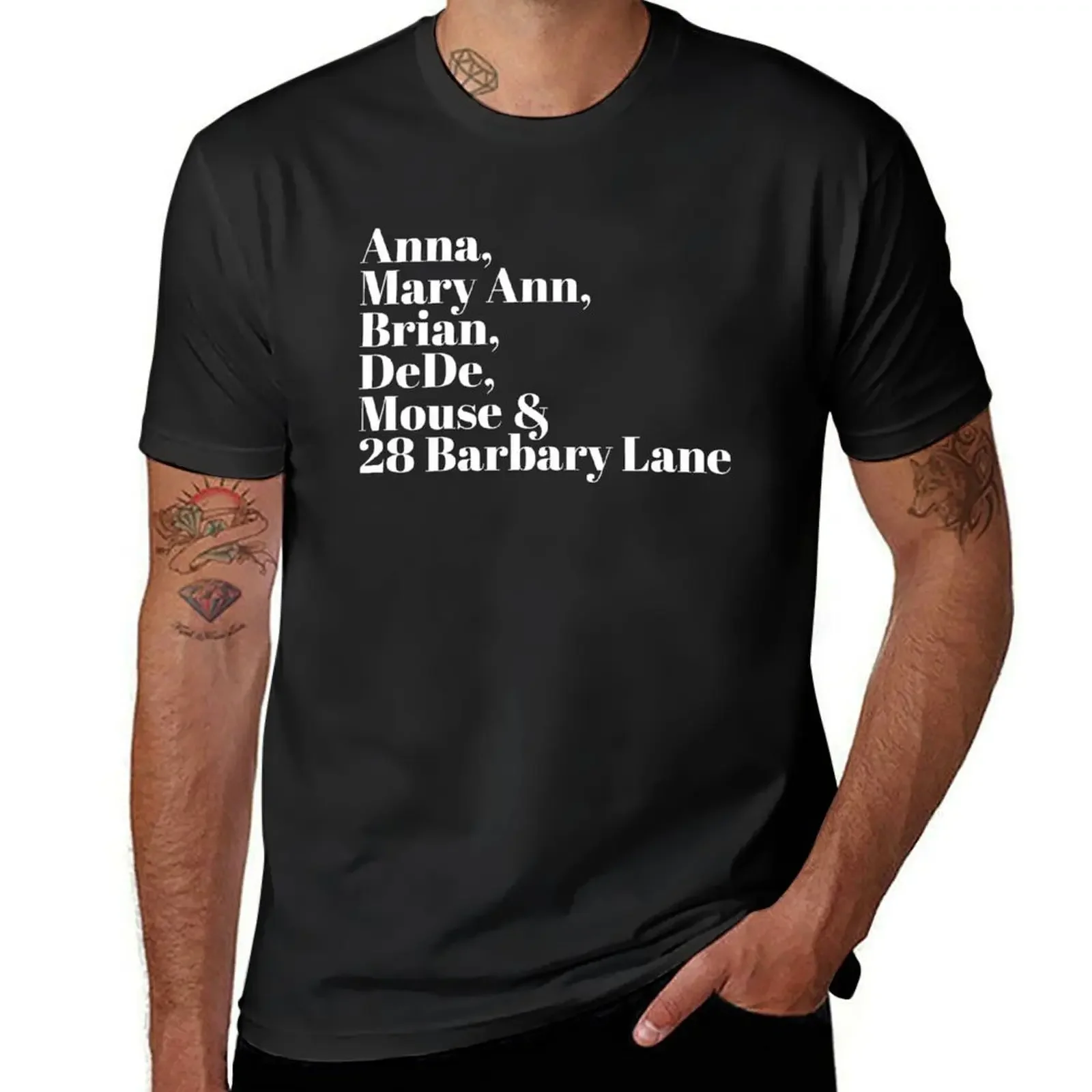 Anna, Mary Ann, Brian, DeDe, Mouse & 28 Barbary Lane Names - Tales of the City T-Shirt boys animal print mens shirts graphic tee