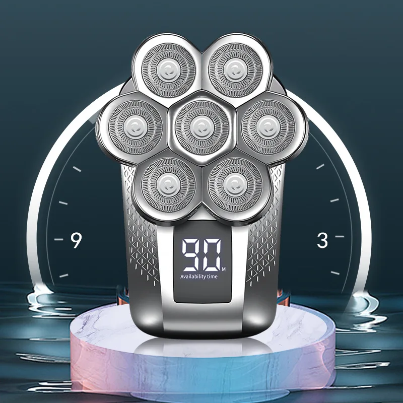 7-blade Grooming kit electric shaver for men hair trimmer beard electric razor wet dry facial body bald head shaving machine