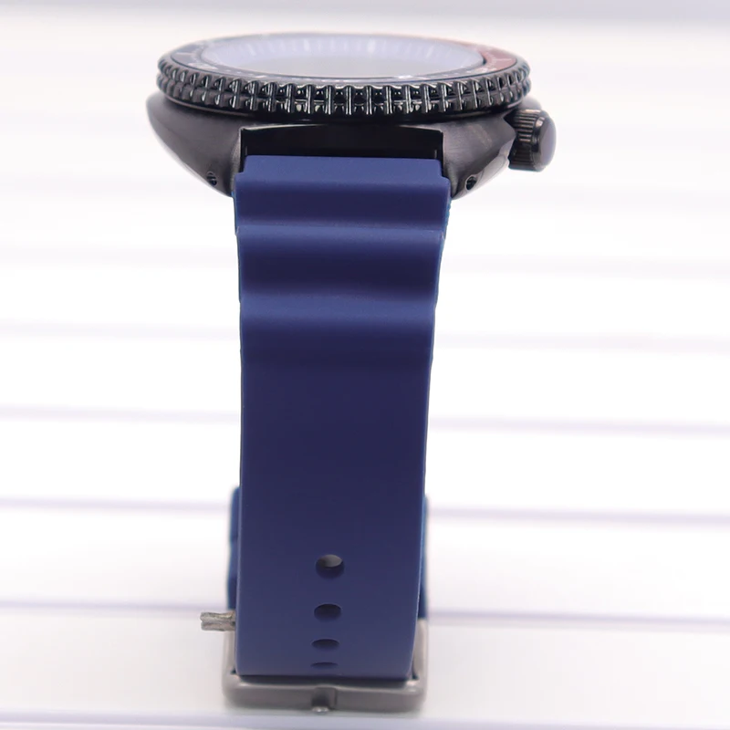 تعديل علبة 45 مللي متر لطراز أذن البحر 316L حافظة سوداء من الفولاذ المقاوم للصدأ بحزام مطاطي لحركة NH36/34/38