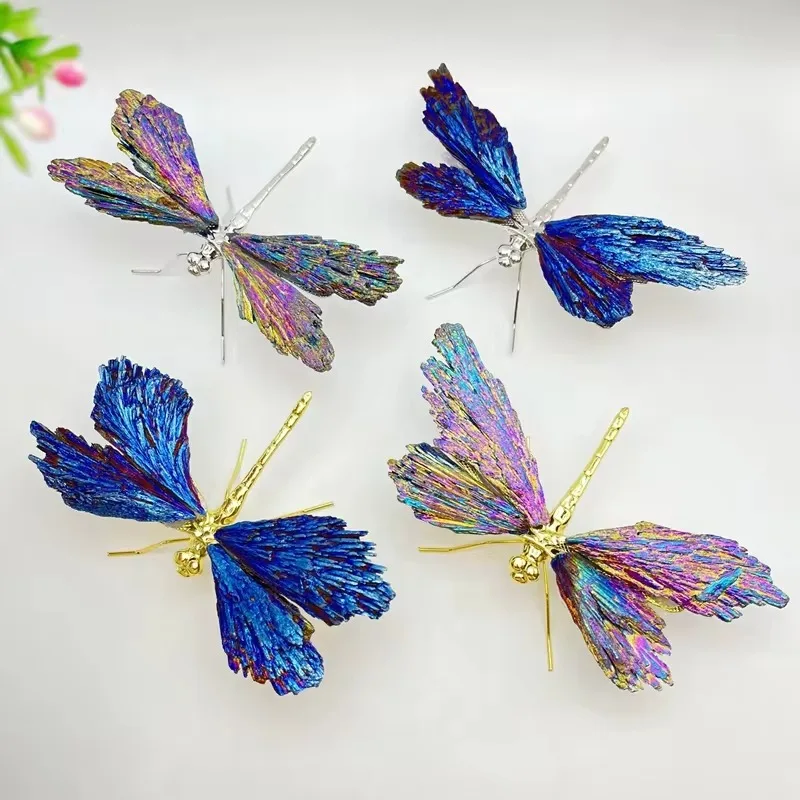 New product natural man made angel aura quartz crystals dragonfly folk crafts for wedding souvenirs gift