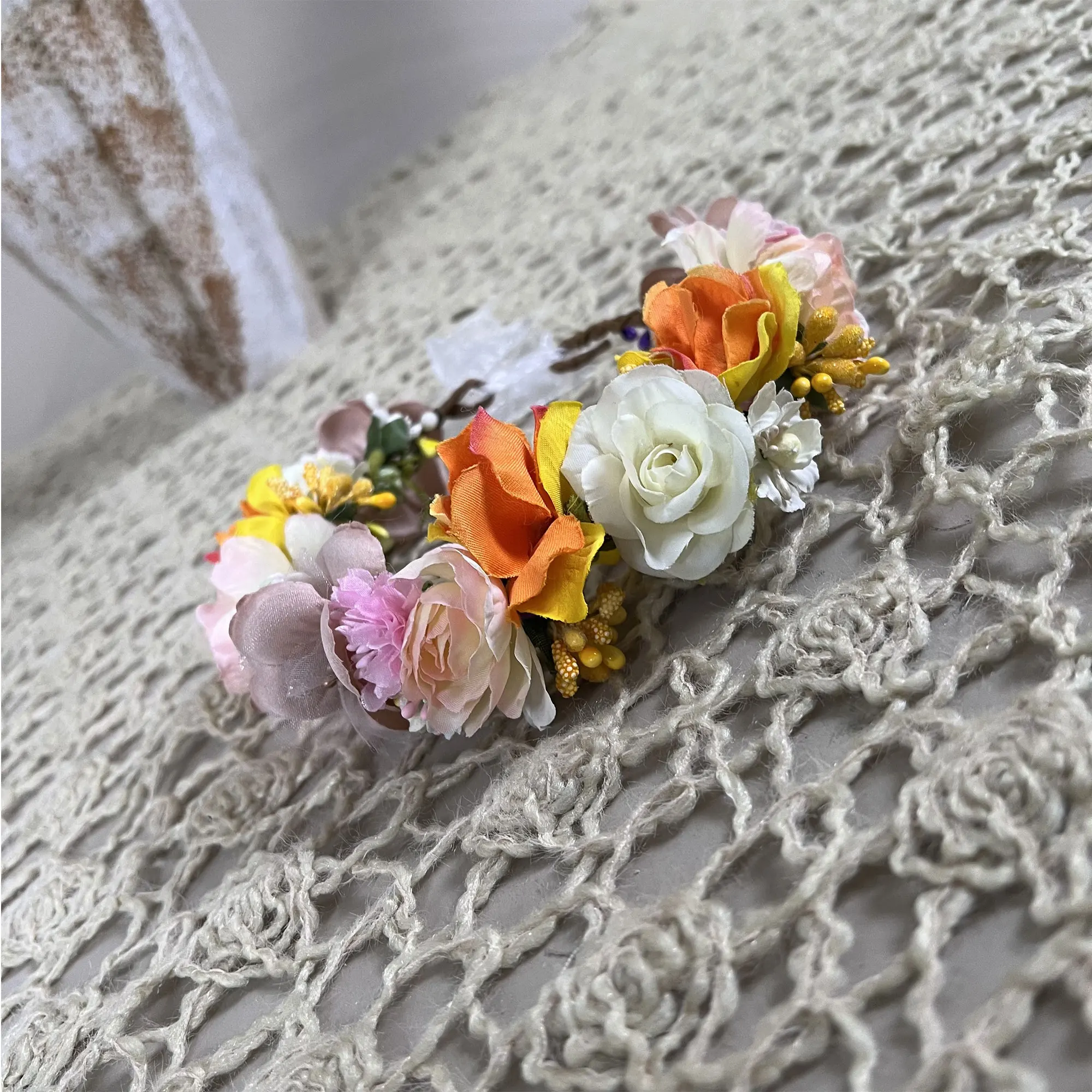 Don&Judy Flower Wreath Crown Women Headband Hair Accessories Girl Garland Festival Maternity Photo Shoot Wedding Floral Headwear