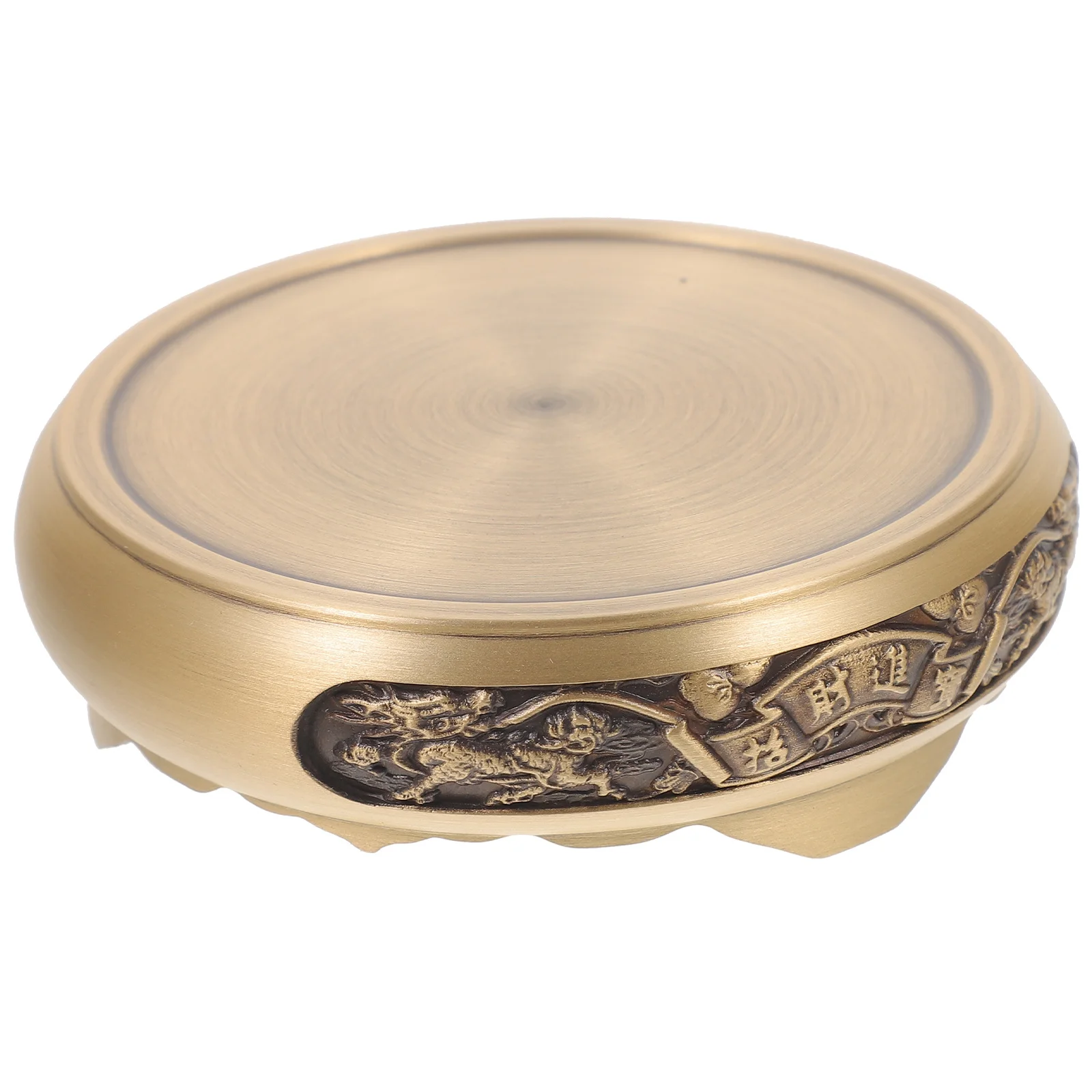 

Round Copper Incense Burner Base Heat Resistant Desktop Decoration Artistic Display Stand Holder Incense Burner Base