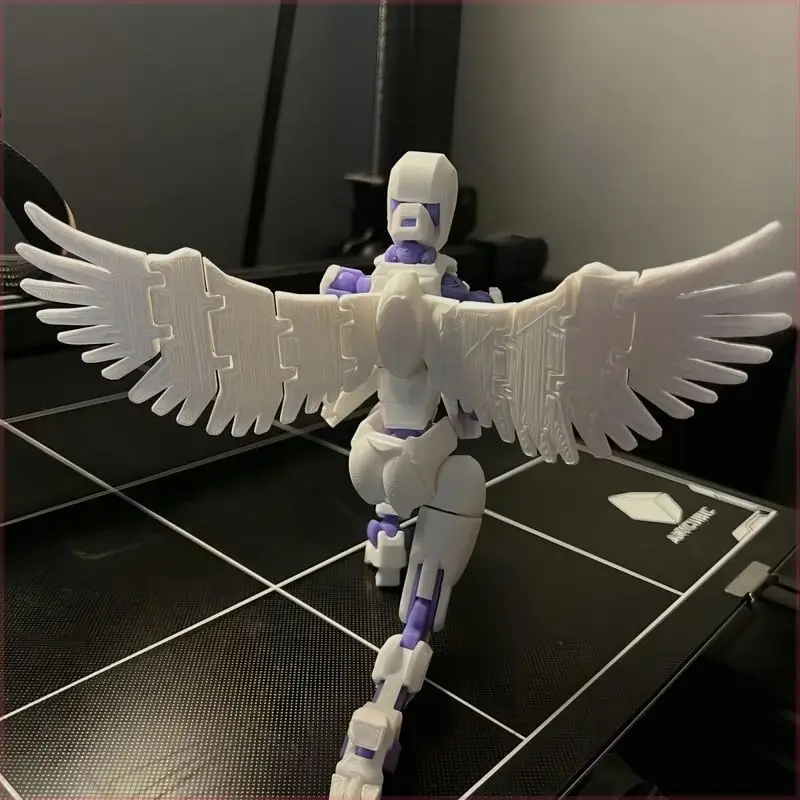 Muñeca móvil con estampado 3d de alas de Ángel para niños, juguete educativo con articulaciones móviles, versión mejorada de la suerte 13