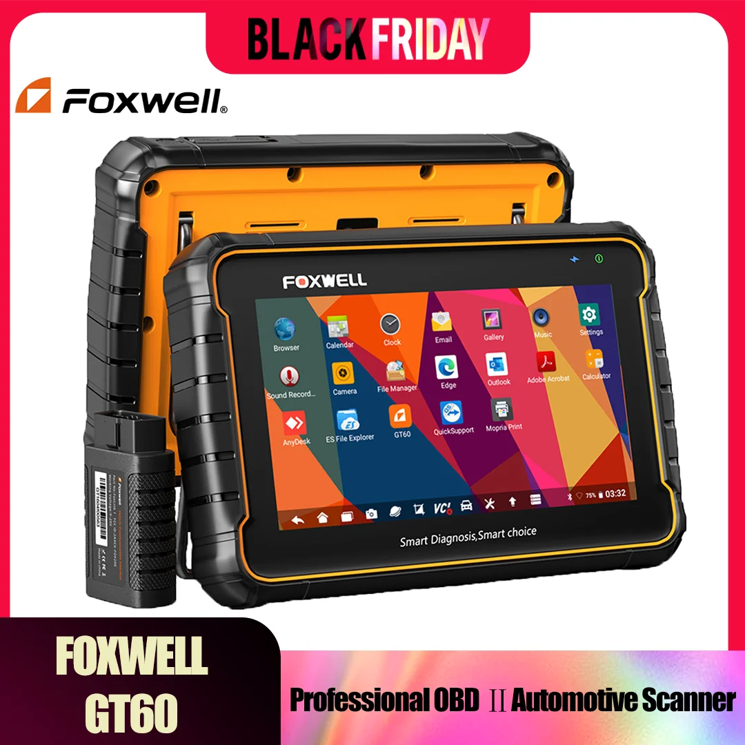 FOXWELL GT60 Car OBD2 Diagnostic Tool Full System Scanner Code Reader DPF EPB A/F 24 Reset Service OBD 2 Automotive Scanner