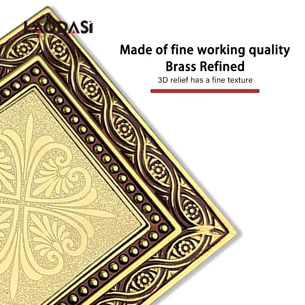 Laodasi Vintage Pattern European style Wall Light 1/2/3 Gang 1/2Way Switch Socket,EU France UK Wall Metal Copper Power Outlet