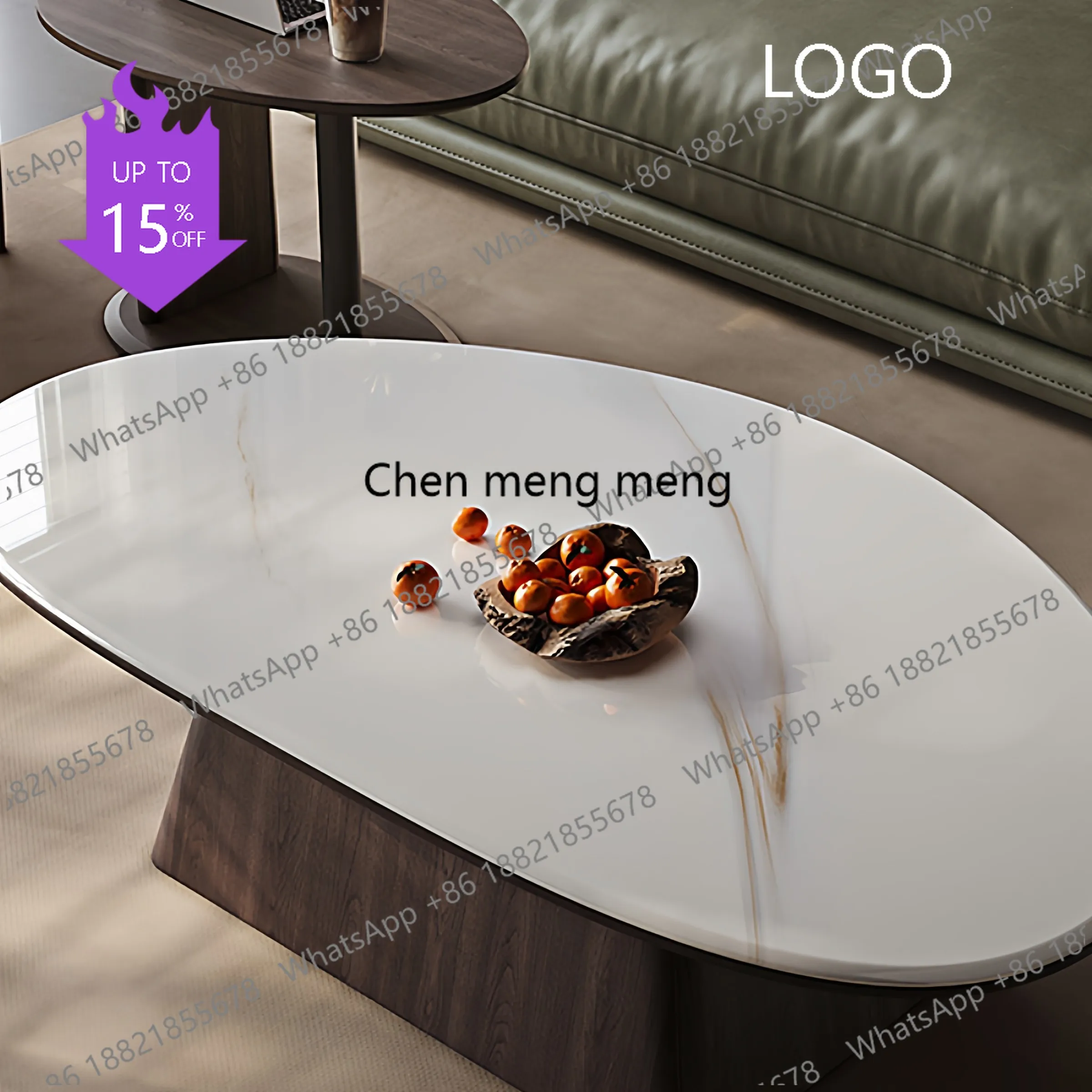 

Q181 Italian light luxury microcrystalline stone coffee table simple high-end living room home minimalist coffee table combinati