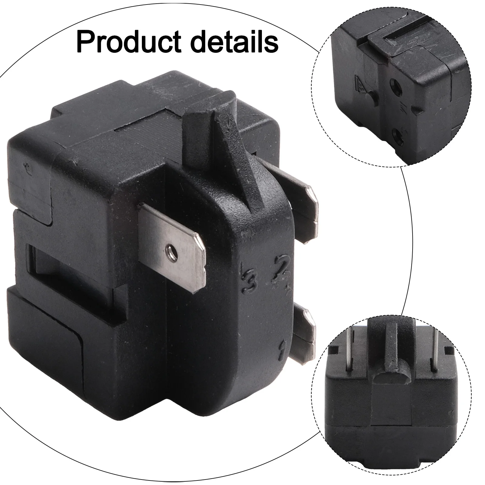 Refrigerator Accessories Compressor Relay Starter PTC Starter Overheat Protector QP2-15 Starter Overload Relay 32.5x21.9x29mm