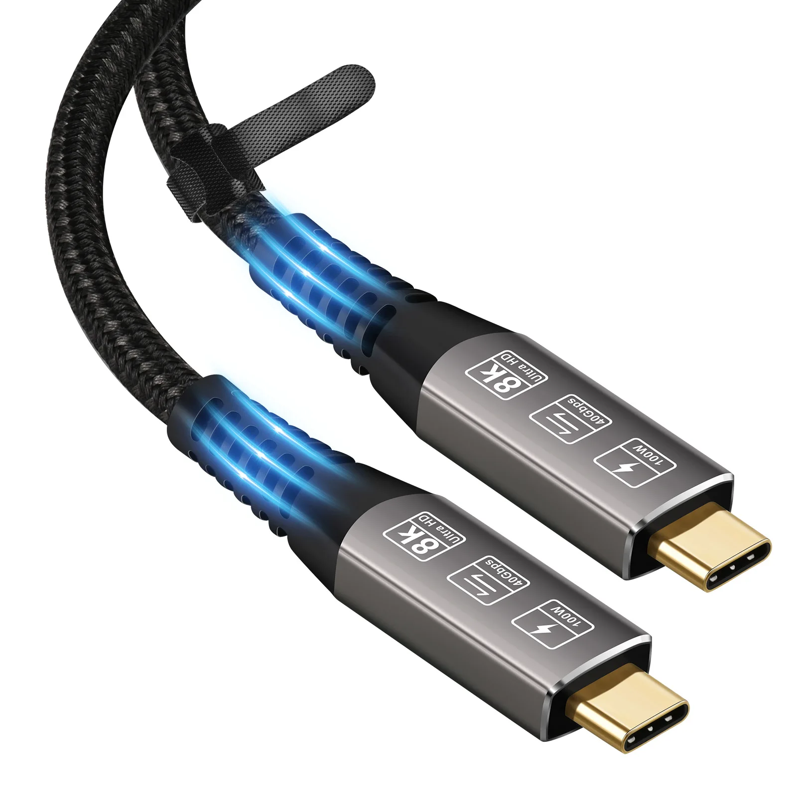 

USB4 Type-C Cable 40Gbps 8K@60Hz Video PD 100W Fast Charging Nylon Braided Cord for Laptop Monitor and More Devices