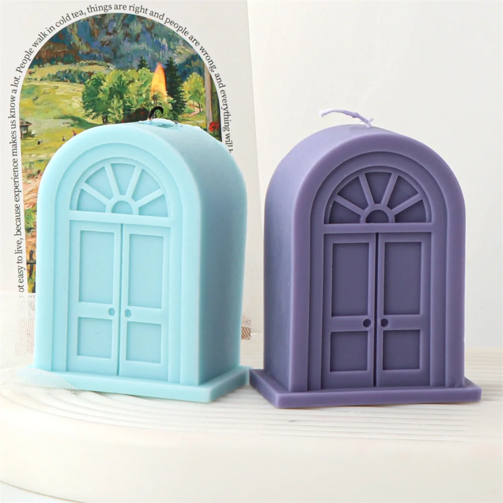 New Window candle silicone mold European style Church Windows Scented Candle DIY Making Retro Doors Plaster Resin Home Crafts