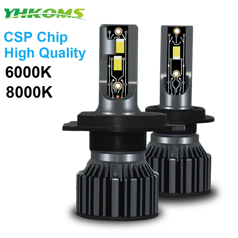 YHKOMS-faro delantero de coche H4 H7, 20000LM, CSP, H1 H8 H9 H11, bombilla LED H3 9005 9006 880 881 5202 9004 9007 H13, iluminación antiniebla