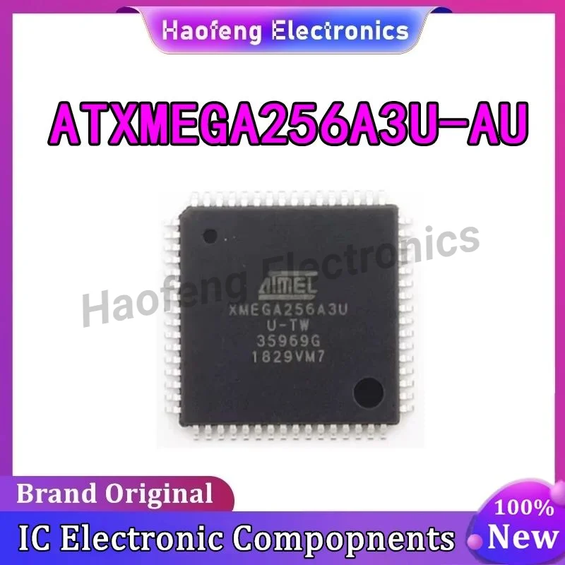 100% New ATXMEGA256A3U-AU TQFP64 8-bit Microcontrollers - MCU AVR8 256KB FLSH 16KB