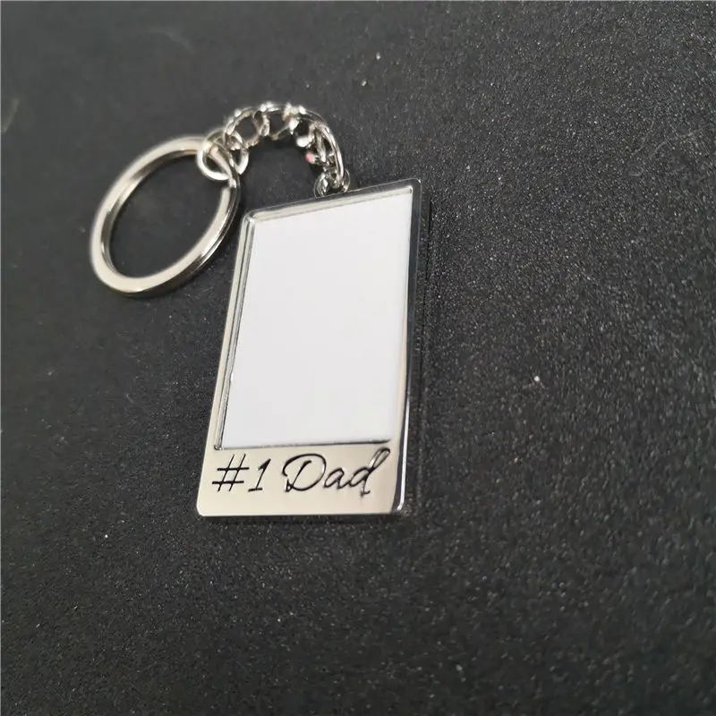 

sublimation blank #1 dad mom keychains key ring hot transfer printing consumables 20pcs/lot