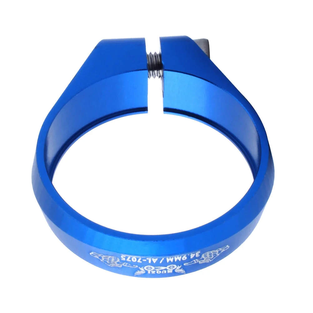 

34.9Mm Aluminum Alloy Blue Seat Clamp For Mountain Bike Road Bike Commuter Bicycle Seatpost Lock Strong Retaining Bolt