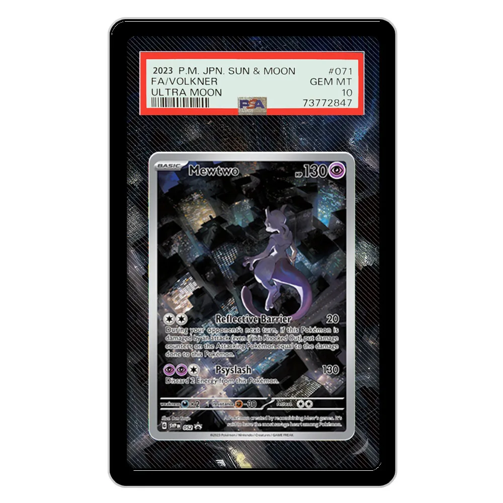 Display artistico per carta Pokemon Noibat Haunter Mewtwo Bulbasaur Snorlax Victini Wailord Ptcg Psa Scatola di immagazzinaggio Vetrina in acrilico