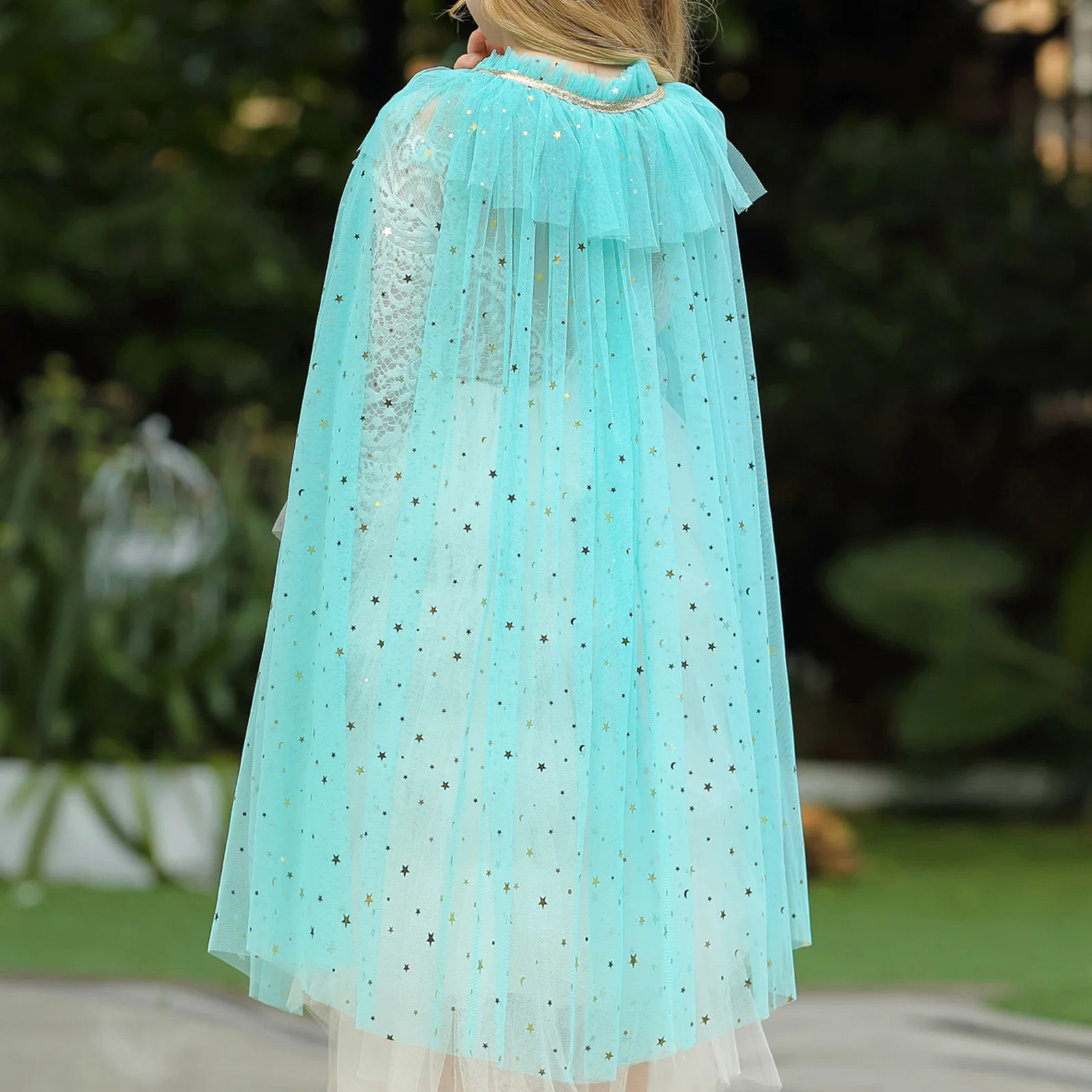 

Party Cape Sequins Gauze Design Princess Cloak for Cosplay Masquerade Birthday Performance Cloak Cosplay Cape