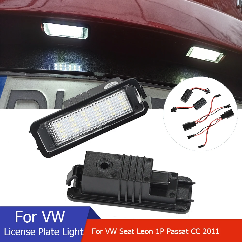 Number License Lamp For VW Seat Leon Altea Passat CC Golf MK7 Led Lights Canbus Error Free Super BrightLicense Plate Lights